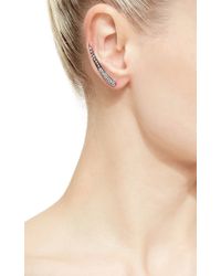 AS29 | Metallic Tina Collection Diamond Black Gold Long Earrings | Lyst