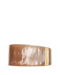 Isabel Marant | Brown Brass Panel Pearlescent Resin Bangle | Lyst