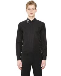 Neil Barrett | Black Printed Collar Cotton Poplin Shirt for Men | Lyst