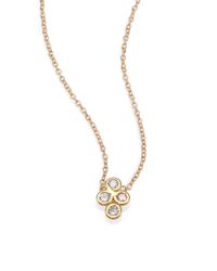 Jacquie Aiche | Metallic Diamond & 14k Yellow Gold Four-bezel Cluster Necklace | Lyst