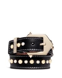 Givenchy | Black Stud Calf Leather Bracelet | Lyst