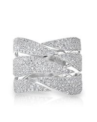 Anne Sisteron | Metallic 14kt White Gold Diamond Flame Ring | Lyst