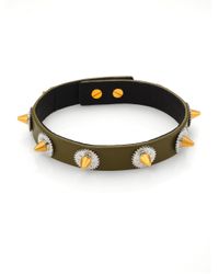 Eddie Borgo | Green Studded Leather Spike Choker Necklace | Lyst