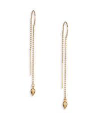 Zoe Chicco | Metallic 14k Yellow Gold Tiny Bullet Threaded Earrings | Lyst