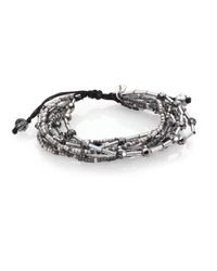Chan Luu | Black Crystal & Sterling Silver Multi-row Beaded Bracelet | Lyst