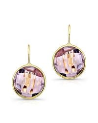Anne Sisteron - Purple 14kt Yellow Gold Pink Amethyst Earrings - Lyst