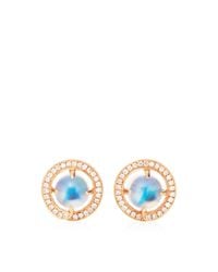 Dana Rebecca | Blue Emma Harper Round Earrings in 14k Rose Gold | Lyst
