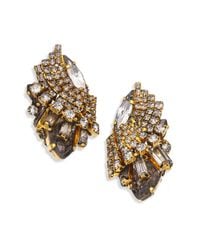 Erickson Beamon | Metallic Young & Innocent Crystal Tiered Button Earrings | Lyst