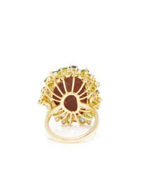 Pamela Huizenga | Blue 18K Gold Ring With Boulder Opal, Tsavorites, Sapphires, And Diamonds | Lyst