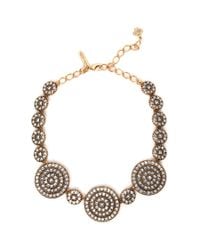 Oscar de la Renta | Metallic Gold-plated And Crystal Disk Necklace | Lyst
