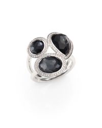 Ippolita | Black Hematite Doublet, Diamond & Sterling Silver Ring | Lyst