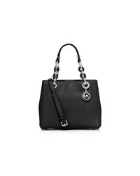 MICHAEL Michael Kors | Black Small Cynthia Saffiano Satchel | Lyst