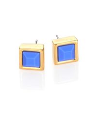 Marc By Marc Jacobs | Blue Tiny Rubber Square Stud Earrings | Lyst