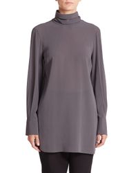 Brunello Cucinelli | Gray Stretch-Silk Tunic | Lyst
