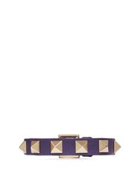 Valentino | Purple 'Rockstud' Leather Bracelet | Lyst