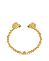Alexander McQueen | Metallic Punk Rose Twin Skull Cuff | Lyst