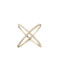 EF Collection | Metallic White Diamond X Ring | Lyst
