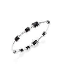 Ippolita | Metallic Rock Candy Black Onyx & Sterling Silver Rectangle Station Bangle Bracelet | Lyst