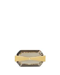 Alexander McQueen | Metallic Bridge Glass Stone Two Finger Ring | Lyst