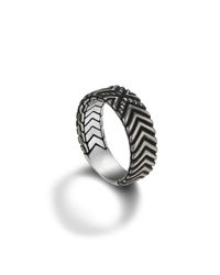 John Hardy | Triangle Line Pattern Band Ring With Black Oxidation for Men | Lyst