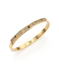 Michael Kors | Metallic Heritage Turnlock PavÉ Slim Bangle Bracelet/Goldtone | Lyst