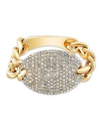 Anne Sisteron - Metallic 14kt Yellow Gold Diamond Bean Ring - Lyst