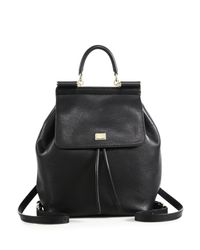 Dolce & Gabbana | Black Sicily Leather Backpack | Lyst