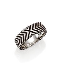 John Hardy | Metallic Bedeg Sterling Silver Triangle Pattern Band Ring for Men | Lyst