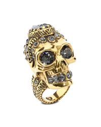 Alexander McQueen | Orange Victorian Jewelled Skull Ring | Lyst