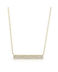 Anne Sisteron - 14kt Yellow Gold Diamond Wide Bar Necklace - Lyst