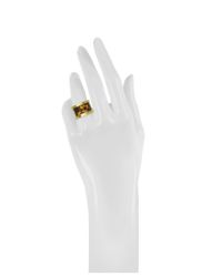 Michael Kors | Brown Goldtone Steel And Tortoise Barrel Ring | Lyst