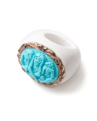 Amedeo | Blue Turquois And Diamond Monkeys Ring | Lyst