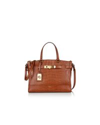 Ralph Lauren | Brown Lauren Darwin Croc-embossed Satchel | Lyst