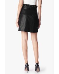 7 For All Mankind Paper Bag Waist Skirt With Zip In Black