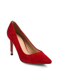 Tory Burch | Red Greenwich Suede Pumps | Lyst