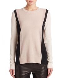 VINCE | Beige Cashmere Colorblock Sweater | Lyst