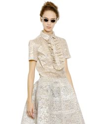 Rochas | Metallic Lace Lurex Ruffled Shirt | Lyst