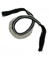 Alyssa Norton - Black Hand Braided Rhinestone Necklace - Lyst