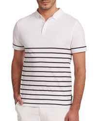 AG Green Label | White Sebastian Striped Polo for Men | Lyst