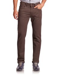 Saks Fifth Avenue | Brown Five-pocket Cotton Pants for Men | Lyst