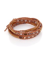 Chan Luu | Metallic Opal, Crystal & Leather Multi-row Beaded Wrap Bracelet | Lyst