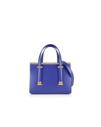 Ted Baker | Blue Cristie Small Crosshatch Satchel | Lyst