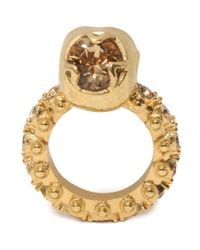 Alexander McQueen | Metallic Jewelled Skull Ring | Lyst