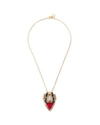 Scho | Metallic Triangle Glass Bead Pendant Necklace | Lyst