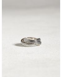 John Varvatos | Metallic Sterling Silver Textured Roll Ring for Men | Lyst