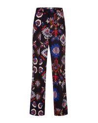 MSGM | Multicolor Mechanical Floral Print Wide Leg Pant | Lyst