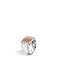 John Hardy | Brown Classic Chain Signet Ring | Lyst
