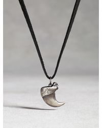 John Varvatos | Metallic Sterling Silver Bear Claw Pendant for Men | Lyst