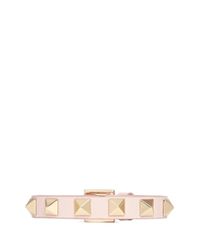 Valentino | Pink 'rockstud' Skinny Leather Bracelet | Lyst
