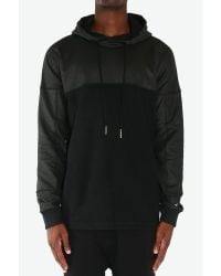 Blood Brother - Blackness Wax Coated Panelled Hoodie for Men - Lyst
